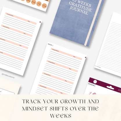 A preview of the different pages within the journal to help track for the 52 weeks. 